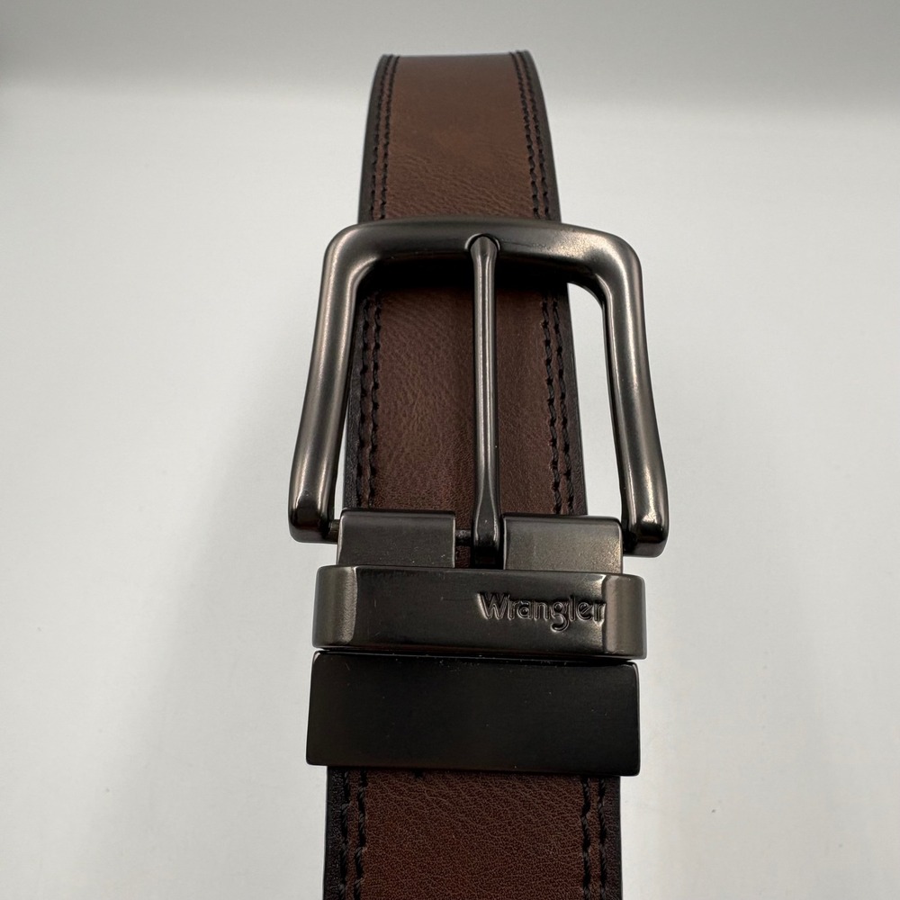 Wrangler Reversible Belt Mens Size‎ 36 Brown Black Good Swivel Buckle RN169954